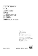 Zeitschrift für Ästhetik und allgemeine Kunstwissenschaft