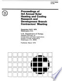 Proceedings Of Annual Solar Heating And Cooling Research And Development Branch Contractors Meeting