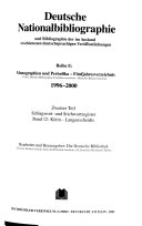 Deutsche Nationalbibliographie Und Bibliographie Der Im Ausland Erschienenen Deutschsprachigen Ver Ffentlichungen