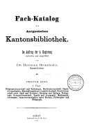Katalog der aargauischen Kantonsbibliothek