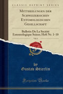 Mittheilungen der Schweizerischen Entomologischen Gesellschaft, Vol. 6