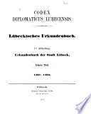 Urkundenbuch der stadt Lübeck
