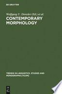 Contemporary Morphology book