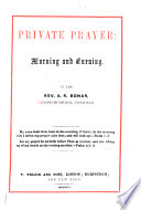 Private Prayer Morning And Evening