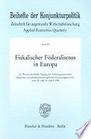 Fiskalischer Föderalismus in Europa