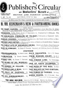The Publishers  Circular and Booksellers  Record of British and Foreign Literature