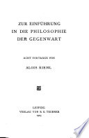Zur Einfuhrung In Der Philosophie Der Gegenwart