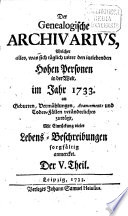 Der genealogische Archivarius