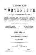 Technologisches wörterbuch, deutsch-englisch-französisch: bd. Französisch-deutsch-englisch