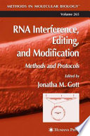 Rna Interference Editing And Modification