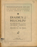 Erasmus oder Reuchlin?