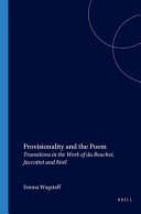 Read Pdf Provisionality and the Poem