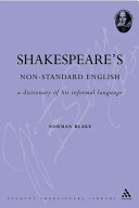 Read Pdf Shakespeare's Non-Standard English: A Dictionary of his Informal Language