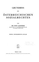 Grundriss des österreichischen Sozialrechtes