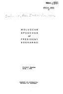 Moluccas Speeches of President Soekarno