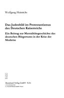 Das Judenbild im Protestantismus des Deutschen Kaiserreichs