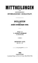 Bulletin de la Société entomologique suisse