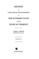 Reports Of Cases Argued And Determined In The Supreme Court Of The State Of Vermont