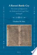 A Raven S Battle Cry The Limits Of Judgment In The Medieval Irish Legal Tract Anfuigell