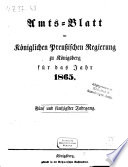 Amtsblatt der Preussischen Regierung zu Königsberg