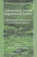 Adversarial versus Inquisitorial Justice pdf