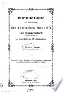 Studien zur Entzifferung der roemischen Inschrift von Laupersdorf, (Kanton Solothurn) aus dem Ende des IV. Jahrhunderts