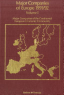 Read Pdf Major Companies of Europe 1991-1992 Vol. 1 : Major Companies of the Continental European Community