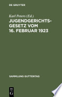 Jugendgerichtsgesetz vom 16. Februar 1923