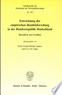 Entwicklung der empirischen Handelsforschung in der Bundesrepublik Deutschland