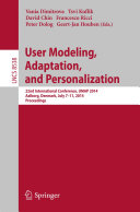 Read Pdf User Modeling, Adaptation and Personalization