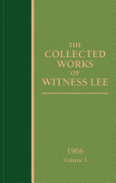 Read Pdf The Collected Works of Witness Lee, 1966, volume 3