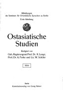 Mittheilungen des Seminars für Orientalische Sprachen an der Königlichen Friedrich Wilhelms-Universität zu Berlin ...