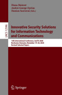 Read Pdf Innovative Security Solutions for Information Technology and Communications