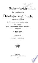 Realencyclopädie für protestantische Theologie und kirche