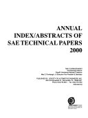 Annual Index Abstracts Of Sae Technical Papers 2000