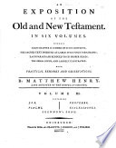 An Exposition Of The Old And New Testament In Six Volumes By Mattew Henry Vol 1 6 