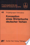 Konzeption eines Wörterbuchs deutscher Verben
