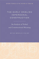 The Early English Impersonal Construction pdf