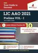 LIC AAO Prelims VOL-I 2020 | 10 Full-length Mock Test + 15 Sectional Tests