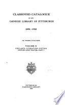 Classified Catalogue Of The Carnegie Library Of Pittsburgh 1895 1902
