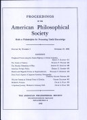 Proceedings, American Philosophical Society (vol. 94, no. 5)