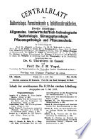 Centralblatt für Bakteriologie, Parasitenkunde und Infektionskrankheiten