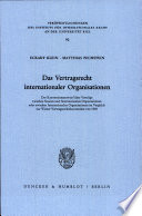 Das Vertragsrecht internationaler Organisationen