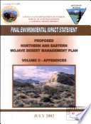 Proposed Northern And Eastern Mojave Desert Management Plan