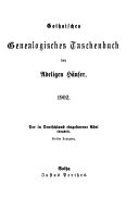 Gothaisches genealogisches Taschenbuch der adeligen Häuser