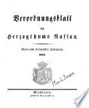 Verordnungsblatt des Herzogtums Nassau