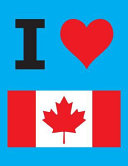 I Love Canada 100 Page Blank Notebook Unlined White Paper Cyan Cover