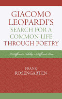 Read Pdf Giacomo Leopardi’s Search For A Common Life Through Poetry