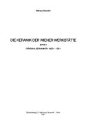 Die Keramik Der Wiener Werkstätte: Originalkeramiken 1920-1931