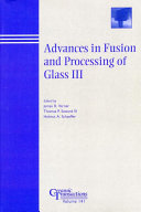 Advances in Fusion and Processing of Glass III pdf